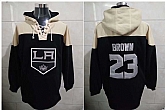 Los Angeles Kings 23 Dustin Brown Black All Stitched Pullover Hoodie,baseball caps,new era cap wholesale,wholesale hats